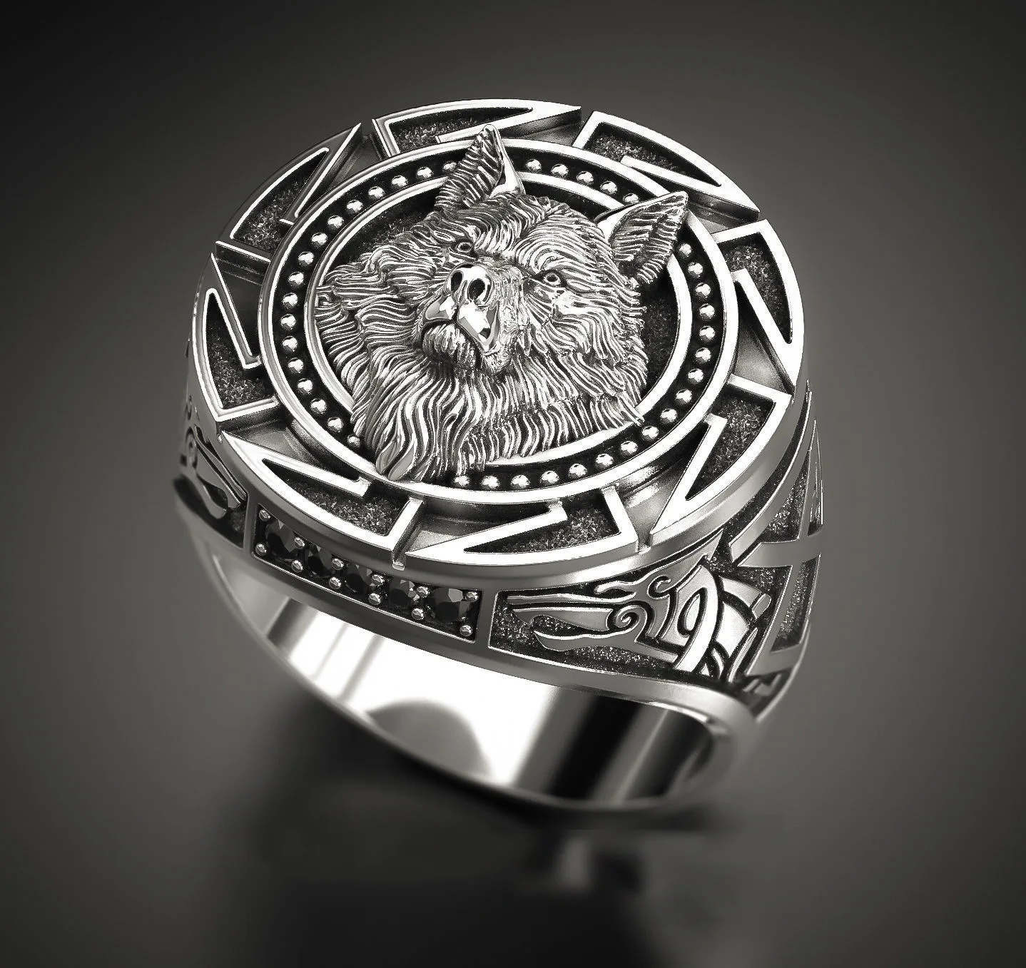 Bague en argent regardé 925 pour homme, totem de loup rétro, bague en argent thaïlandais, tête de loup Kokor 3