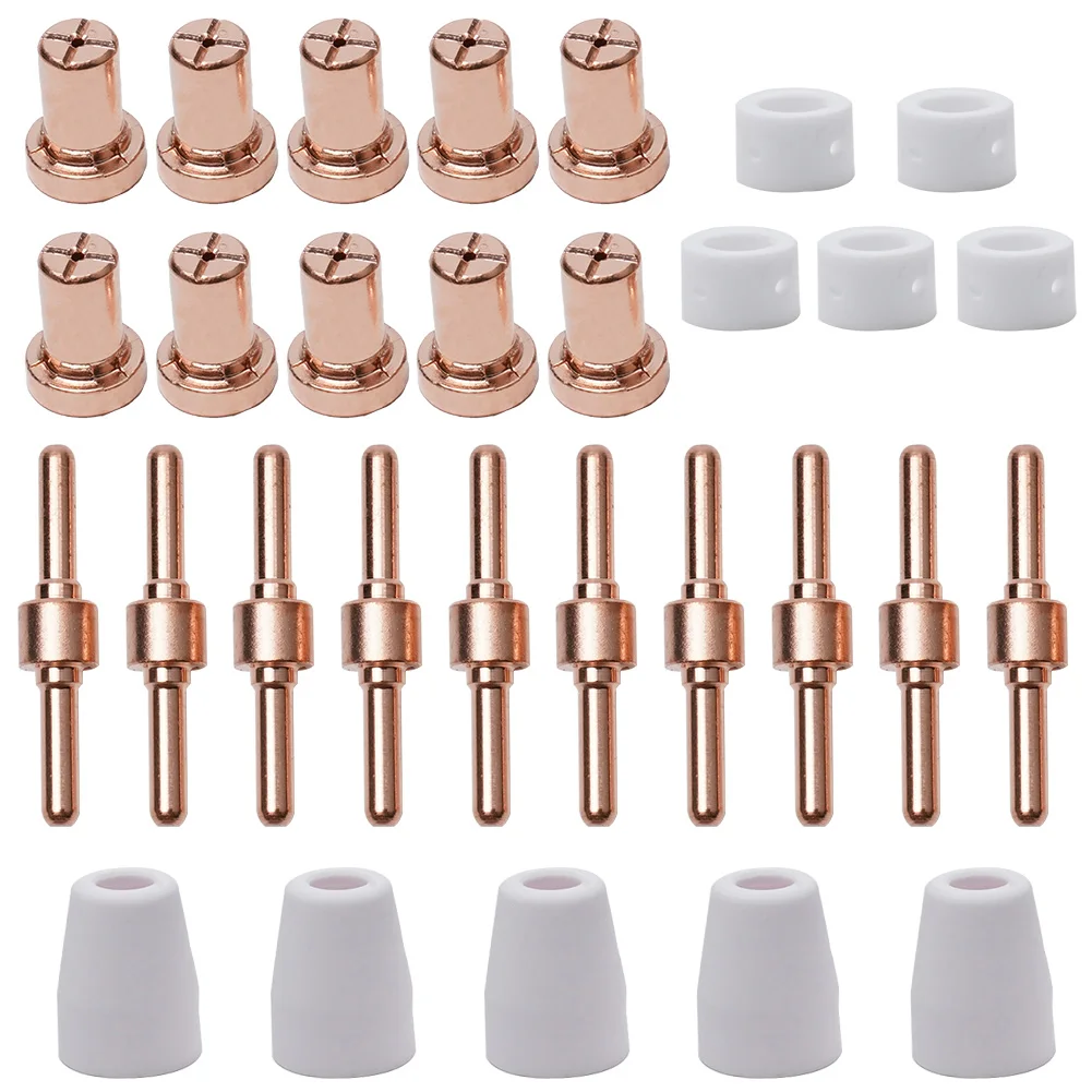 30 Pcs CUT-40 LGK-40 PT-31 Plasma Cutter Torch Consumables Accessory Set For CUT-40/ LGK-40/PT-31 Plasma Cutting Machines
30 Pcs CUT-40 LGK-40 PT-31 Plasma Cutter Torch Consumables Accessory Set For CUT-40/ LGK-40/PT-31 Plasma Cutting Machines