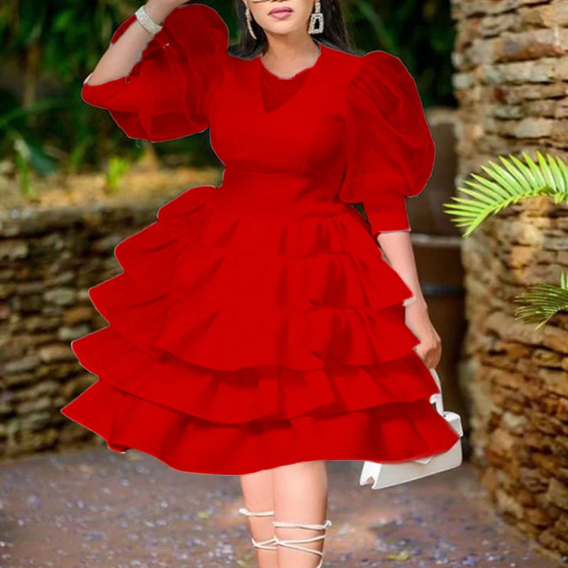 Women Plus Size African Dress Vintage Puff Sleeve Cute Ruffle Tiered Layered Summer Spring Ladies Party Club Mini Dresses White
Women Plus Size African Dress Vintage Puff Sleeve Cute Ruffle Tiered Layered Summer Spring Ladies Party Club Mini Dresses White