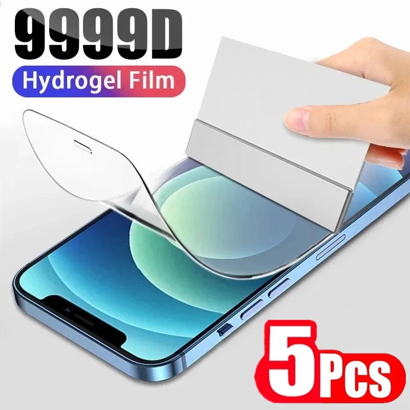 

5Pcs Hydrogel Film for IPhone 13 12 11 14 Pro Max 13Mini 12Mini Screen Protector for IPhone XS MAX XR X 7 8 14 Plus SE Not Glass