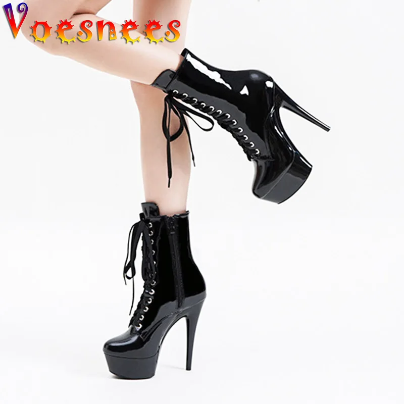 Fashion 15CM Pole Dancing Shoes Waterproof Platform Sexy Women Ankle Boots High Heels Nightclub Stripper Fetish Pumps Black PU
Fashion 15CM Pole Dancing Shoes Waterproof Platform Sexy Women Ankle Boots High Heels Nightclub Stripper Fetish Pumps Black PU