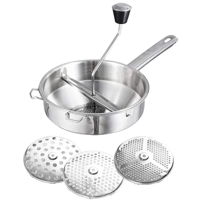Rotary Food Mill Potato Ricer with 3 Interchangeable Disks Great for Making Puree or Soups of Vegetables Baby Foods
Rotary Food Mill Potato Ricer with 3 Interchangeable Disks Great for Making Puree or Soups of Vegetables Baby Foods