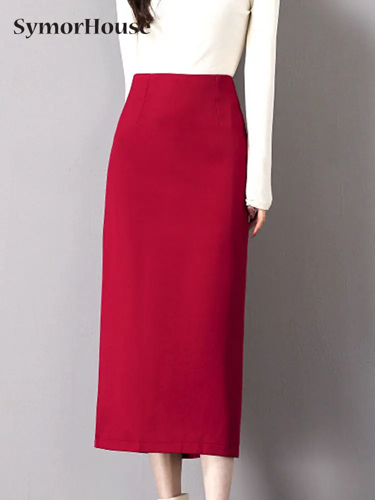 Spring Summer Autumn New Fashion Women Red Skirt Elegant High Waist Office Lady Back Split Wrap -Hips Straight Skirts Female
Spring Summer Autumn New Fashion Women Red Skirt Elegant High Waist Office Lady Back Split Wrap -Hips Straight Skirts Female