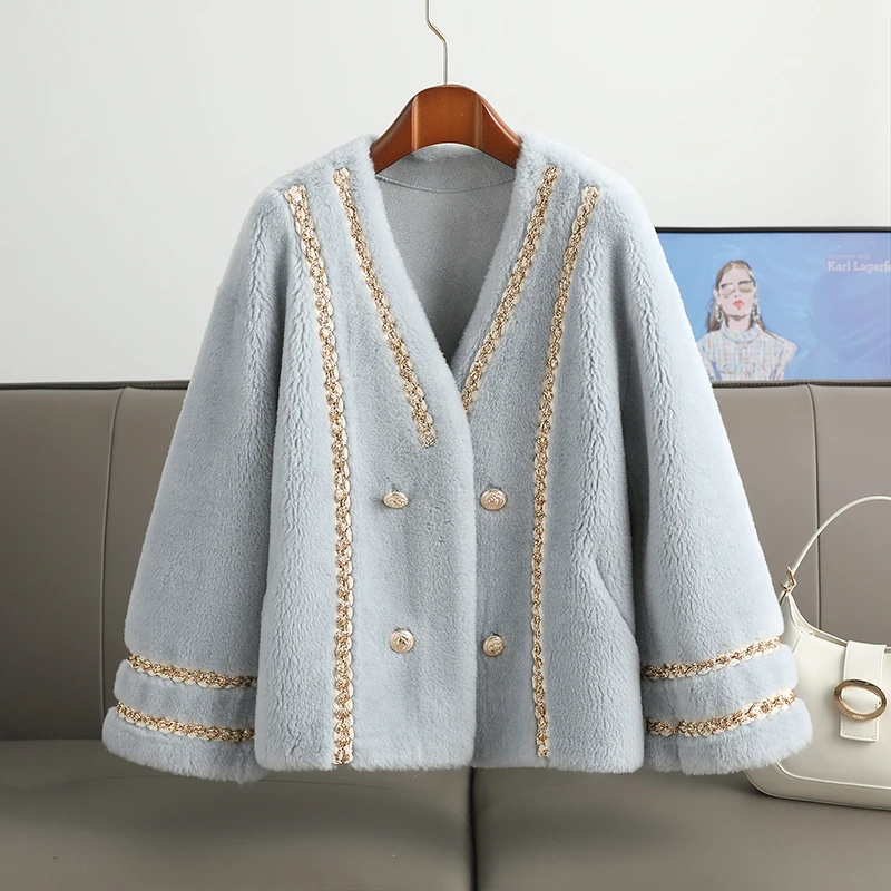 All wool fur integrated fur coat for women's 23 year old new style small fragrant grain sheep cut velvet coat versatile and
All wool fur integrated fur coat for women's 23 year old new style small fragrant grain sheep cut velvet coat versatile and