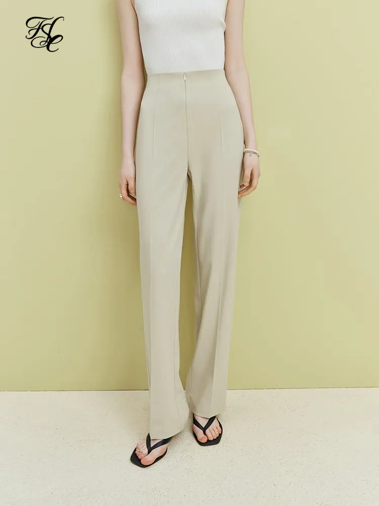 FSLE Zipper Placket Women Solid Commuter Full Length Trousers Summer Black Vertical Suit Pants Back Elastic Waist Long Trouser
FSLE Zipper Placket Women Solid Commuter Full Length Trousers Summer Black Vertical Suit Pants Back Elastic Waist Long Trouser