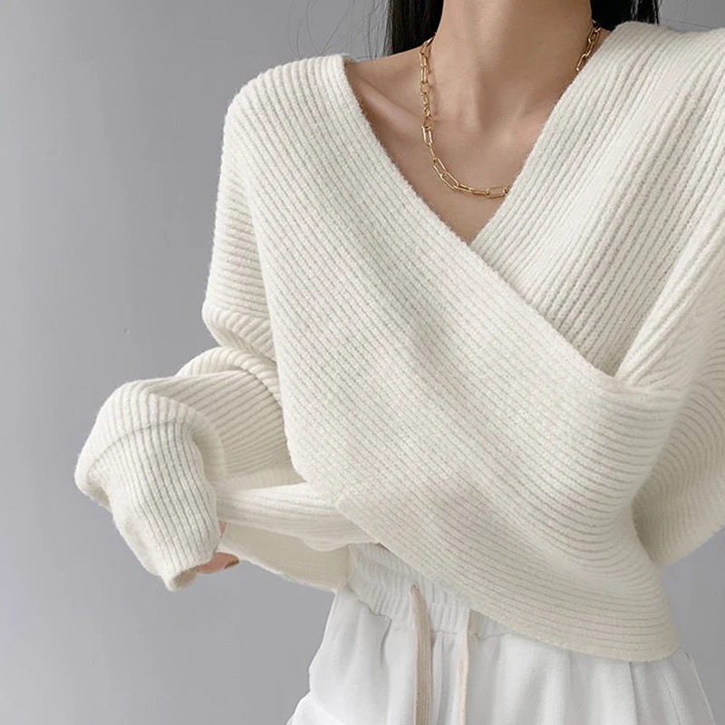 2023 New Autumn Vintage V-Neck Pull Sexy Off Shoulder Crossover Sweater Jumpers For Women Korean Elegant Lady Knitted Pullovers
2023 New Autumn Vintage V-Neck Pull Sexy Off Shoulder Crossover Sweater Jumpers For Women Korean Elegant Lady Knitted Pullovers