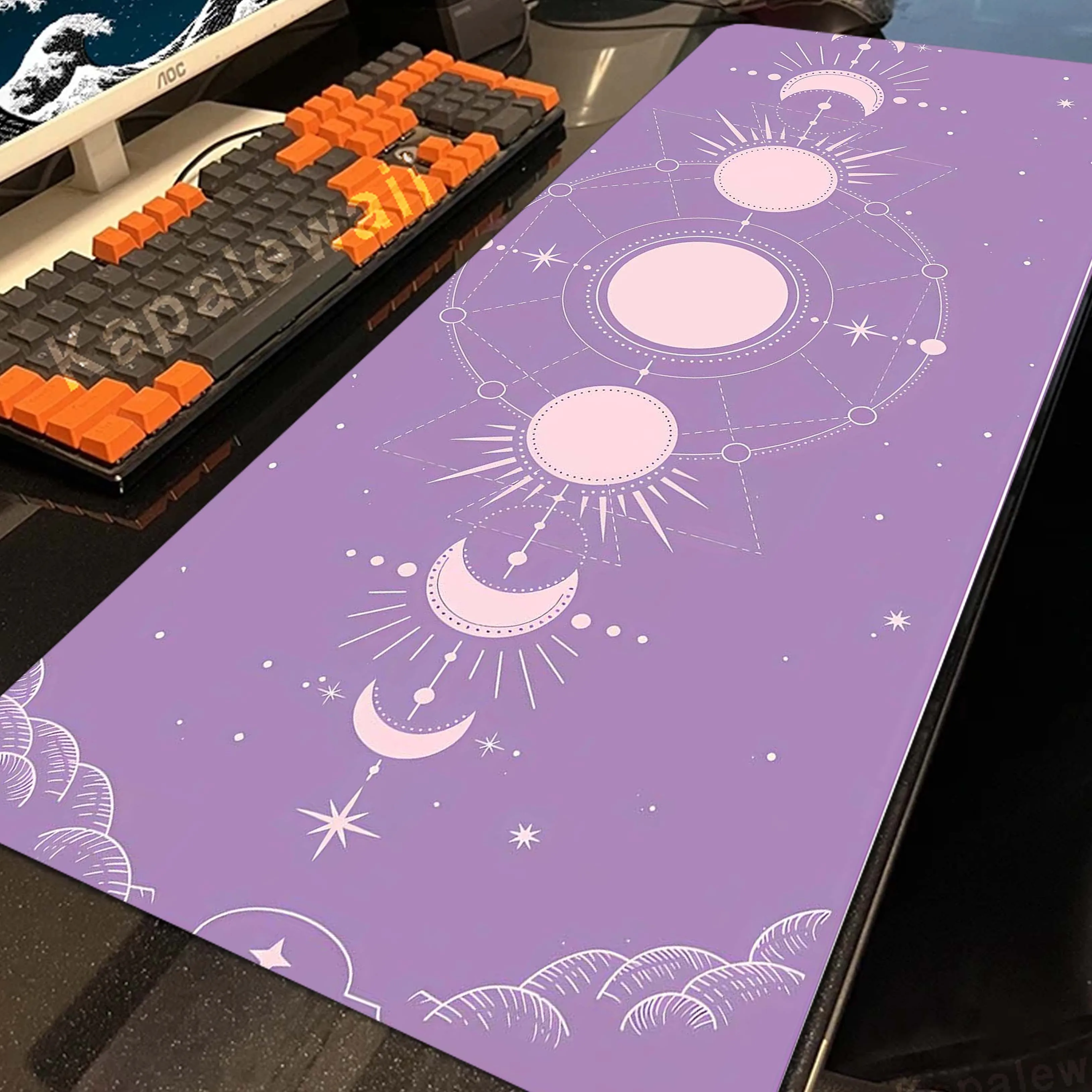 

Lunar Pattern Locking Edge Mousepad Gaming Speed Keyboard Pads Desk Mat Office Mouse Pad Tapis De Souris 900x400mm XXL Mousepad