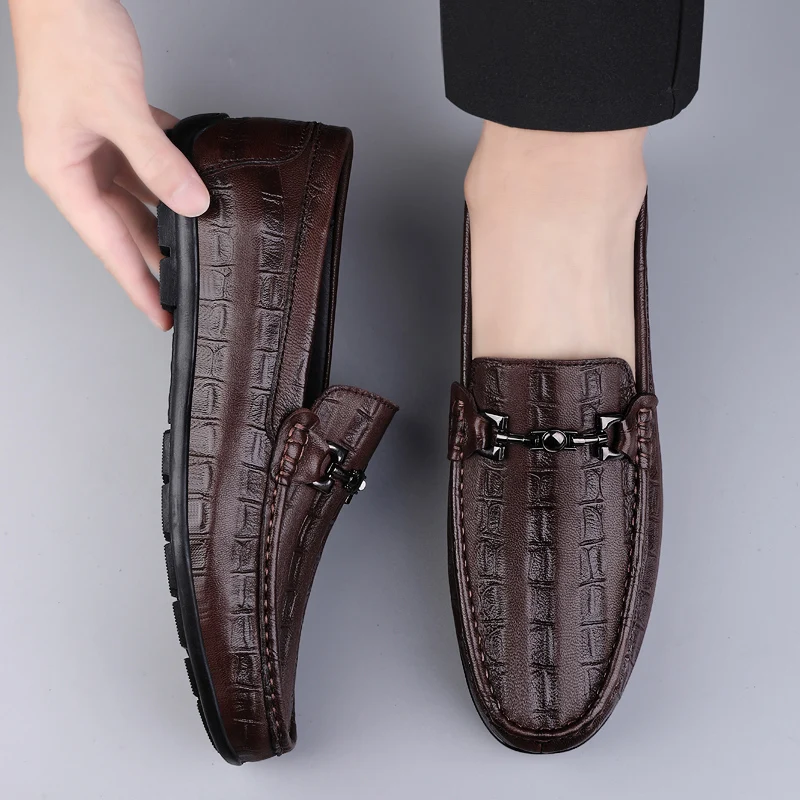 2023 New Trend Leather Shoes Men Fashion Casual Slip On Shoe Man Black Brown Walking Shoes For Mens Rubber Bottom Loafers Shoe
2023 New Trend Leather Shoes Men Fashion Casual Slip On Shoe Man Black Brown Walking Shoes For Mens Rubber Bottom Loafers Shoe