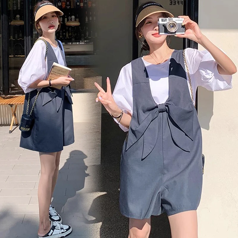 Maternity Formal Clothes Set Puff Sleeve White Shirts+bowknot Black Overalls Two Pieces Suits Twinset Elegant Pregnant Woman Set
Maternity Formal Clothes Set Puff Sleeve White Shirts+bowknot Black Overalls Two Pieces Suits Twinset Elegant Pregnant Woman Set