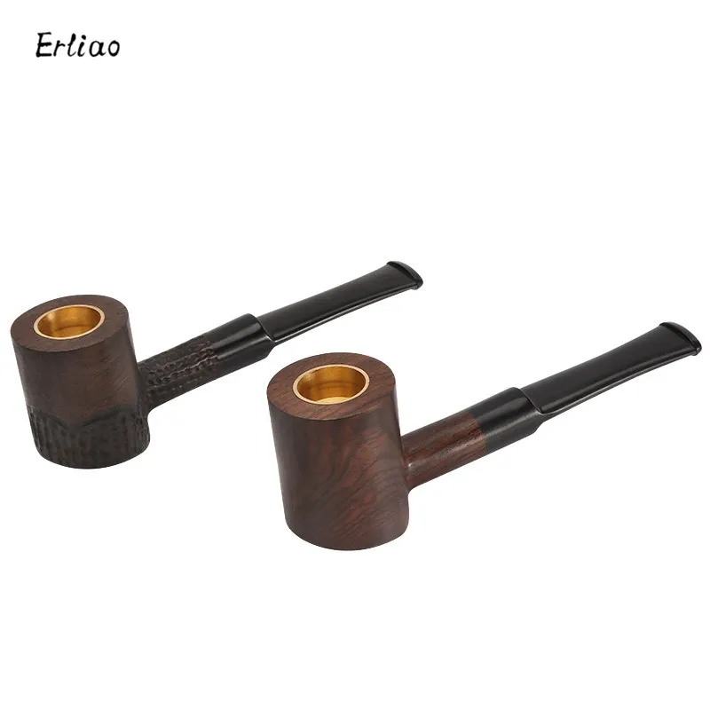 

Ebony Smoking Pipe Classic Wood Grain Tobacco Pipe Hammer Shaped Cigar Cigarette Chimney Mouthpiece Filter Smoking Accessories