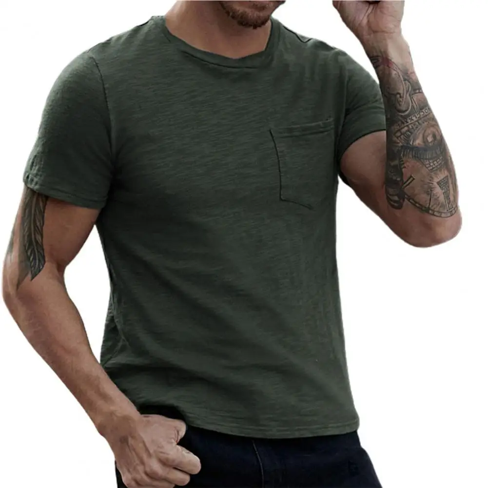 Summer Men's Short Sleeve T Shirts Solid Color T-Shirts Army Green Slim Fit O Neck Pullover Tops Tees Streetwear Camisetas
Summer Men's Short Sleeve T Shirts Solid Color T-Shirts Army Green Slim Fit O Neck Pullover Tops Tees Streetwear Camisetas