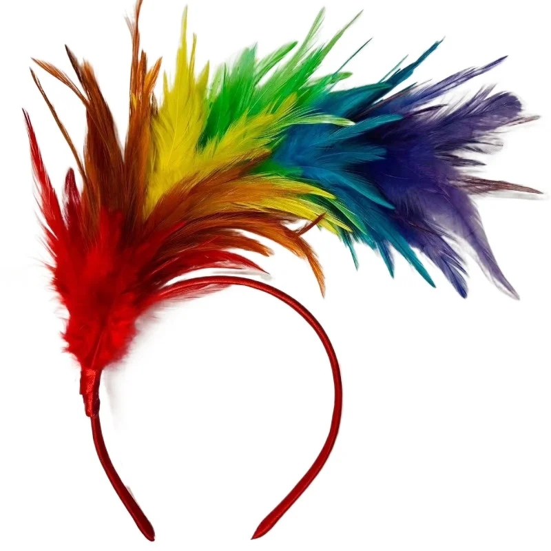 

pretty Women Colorful Feather Hair Hoop Fashion Headband Hair Bands Girls head jewelry Piece Hairband Birthday Hair Accessories