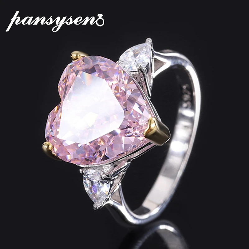 PANSYSEN Luxury 925 Sterling Silver Heart Cut High Carbon Diamond Gemstone Ring 18K White Gold Plated Wedding Party Fine Jewelry
PANSYSEN Luxury 925 Sterling Silver Heart Cut High Carbon Diamond Gemstone Ring 18K White Gold Plated Wedding Party Fine Jewelry