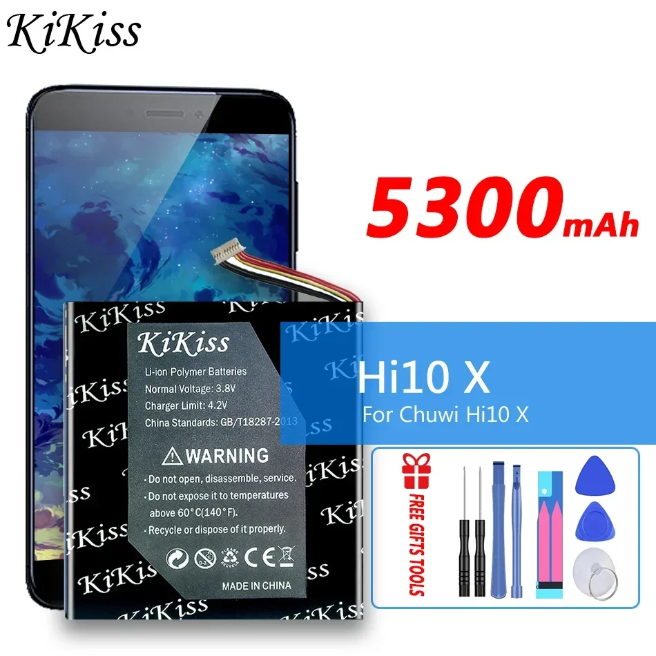 

Аккумулятор KiKiss на 5300 мА · ч для планшетного ПК Chuwi Hi10 X, аккумулятор с 7-проводным разъемом, аккумуляторы для инструментов
