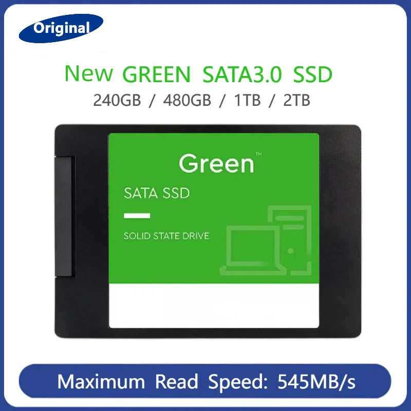 

2024 New Original Green SSD 250GB Internal Solid State Disque 500GB 1TB 2TB 4TB 3D NAND SATA3 2.5" SSD For Laptop NoteBook PC