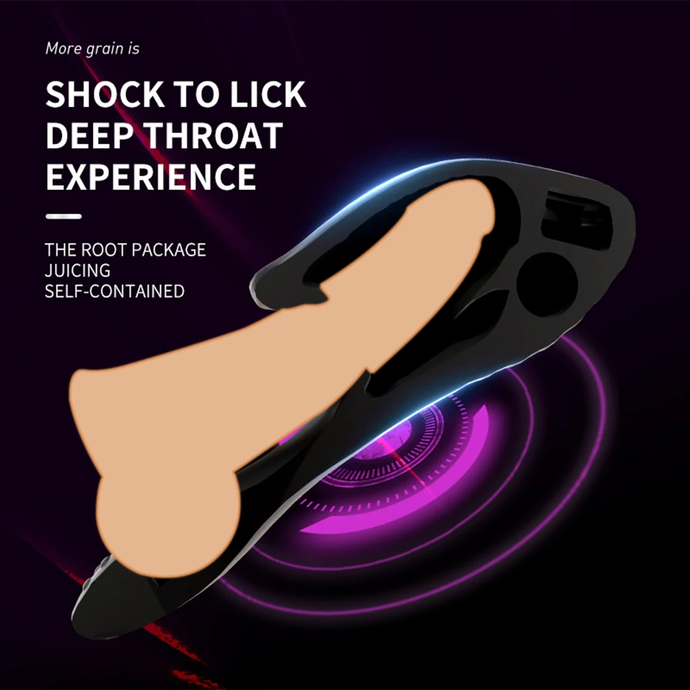 Tasse de léchage de langue automatique pour hommes, vibrateur à 10 vitesses, entraîneur de retard de pénis, masseur de gland, jouets sexuels pour adultes de 18 ans et plus 2