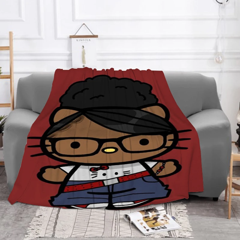 

Kawaii Hellos Cat Kittys Blanket Cute Machine Washable Fluffy Soft Blankets for Bed Furry Winter Sofa Throw & Throws Baby Fleece