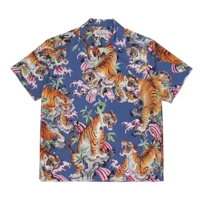 WACKO MARIA Hawaiian Blue Shirt High Street Loose Casual Layover Hawaiian Short Sleeve Lapel Shirt
WACKO MARIA Hawaiian Blue Shirt High Street Loose Casual Layover Hawaiian Short Sleeve Lapel Shirt