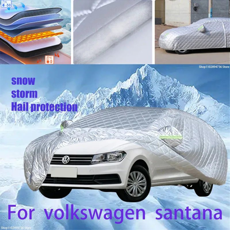 

For volkswagen santana Outdoor Cotton Thickened Awning For Car Anti Hail Protection Snow Covers Sunshade Waterproof Dustproof