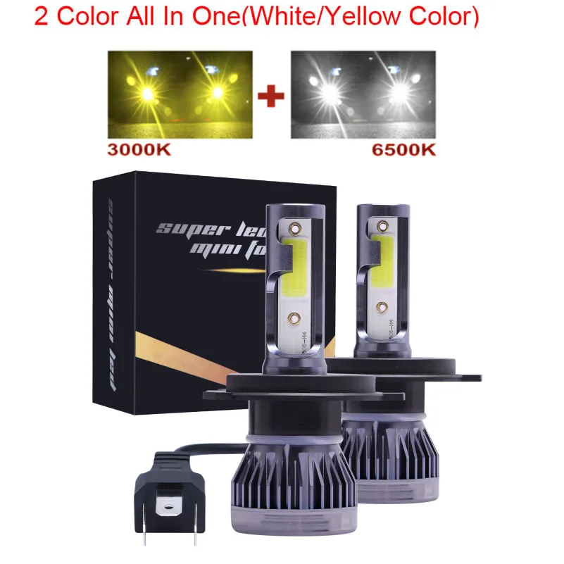 2Pcs Dual 2Color Car Led Headlight Bulb H4 H7 H1 H1 H3 H13 9005 HB3 9006 HB4 3000K 4500K 12000LM 80W Auto Fog Light HeadLamp
2Pcs Dual 2Color Car Led Headlight Bulb H4 H7 H1 H1 H3 H13 9005 HB3 9006 HB4 3000K 4500K 12000LM 80W Auto Fog Light HeadLamp