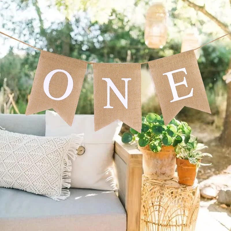 Burlap ONE Garland Boy Girl First Birthday Party Decoration Favors One Year Old Baby High Chair Flag Banner Photo Props Supplies
Burlap ONE Garland Boy Girl First Birthday Party Decoration Favors One Year Old Baby High Chair Flag Banner Photo Props Supplies