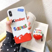 

New Trolly egg KINDER JOY Surprise soft silicon cover case for iphone 6 6S 11 Pro 7 plus 8 X XS XR MAX 12 MiNi phone coque capa