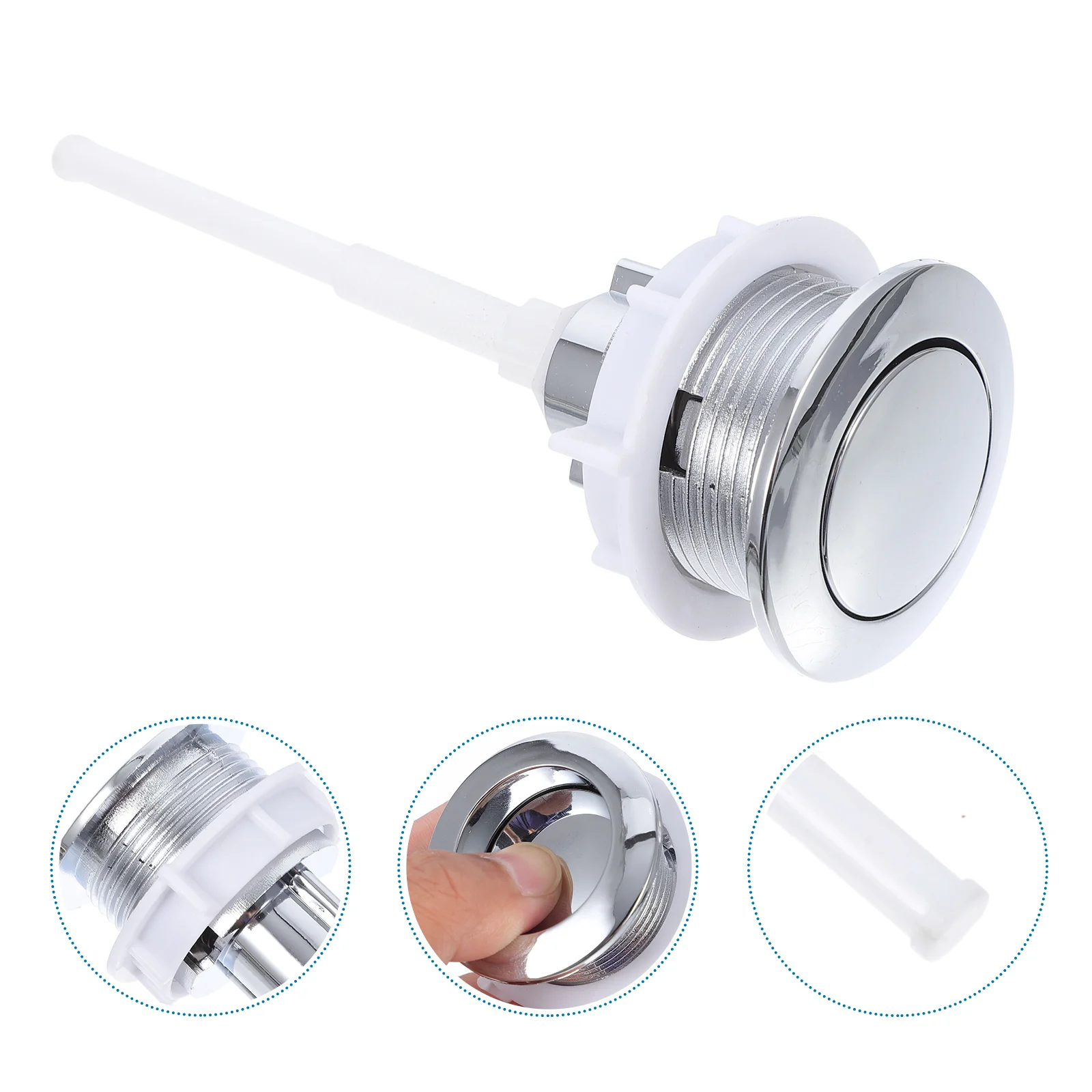 

Toilet Button Water Tank Round Head Accessories Closestool Replacement Abs Universal Flush Buttons Pushing