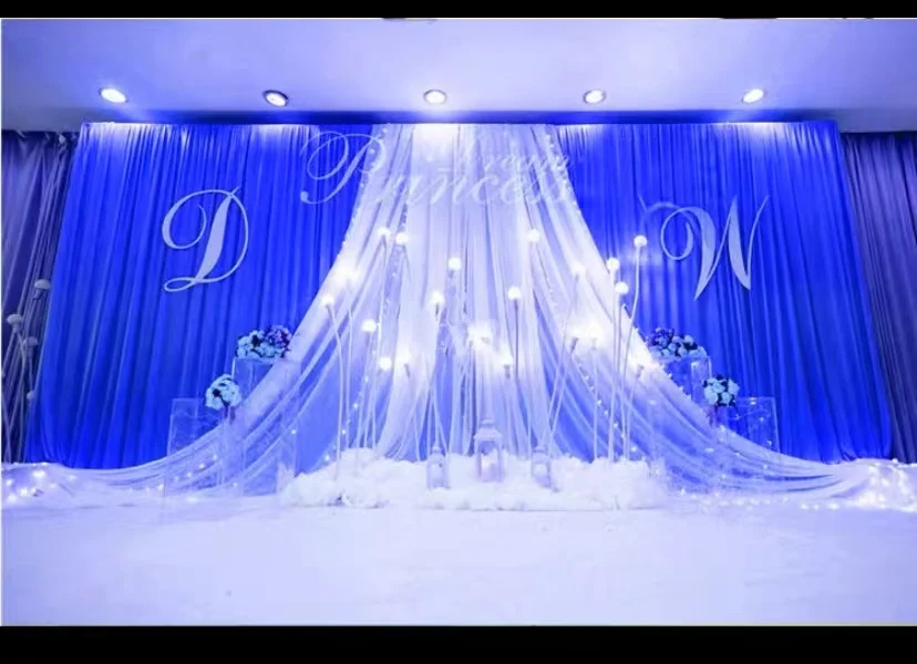 10ftX20ft Ice Silk Wedding Party Backdrop Curtains With White Organza Swag Background Drapery Backdrops Event Stage Decoration
10ftX20ft Ice Silk Wedding Party Backdrop Curtains With White Organza Swag Background Drapery Backdrops Event Stage Decoration