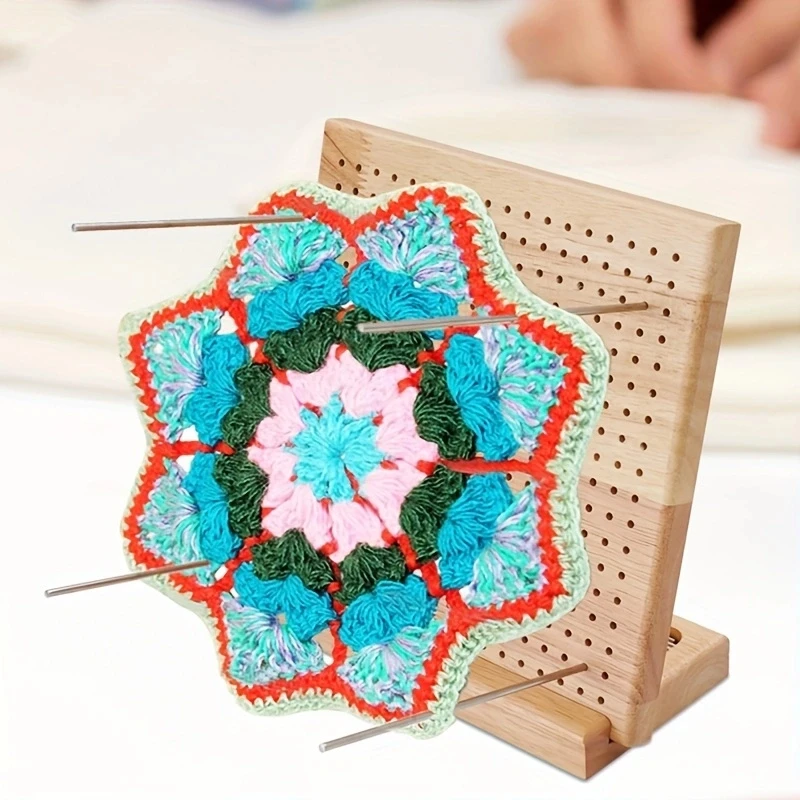 Home Wooden Crochet Knitting Board Creative Handmade DIY Wool Knitting Block Pad Hole Board Knitting Shaping Board Home Wooden Crochet Knitting Board Creative Handmade DIY Wool Knitting Block Pad Hole Board Knitting Shaping Board