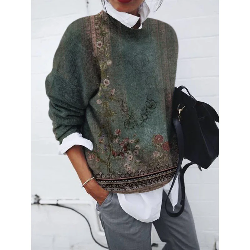 2023 Autumn and Winter New Fashion Versatile Temperament Women's Clothing Trend Print Round Neck Long Sleeve Commuter Pullover
2023 Autumn and Winter New Fashion Versatile Temperament Women's Clothing Trend Print Round Neck Long Sleeve Commuter Pullover