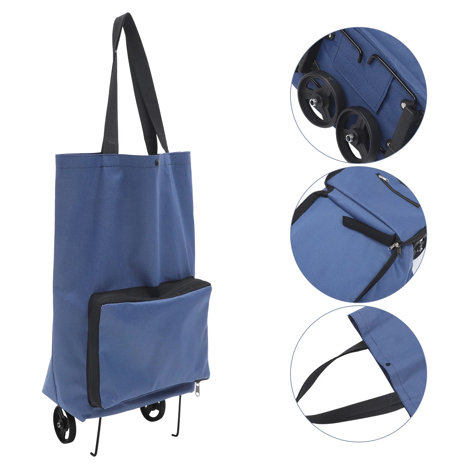 Collapsible Trolley Shopping Pouch with Wheels Large Bag Foldable Grocery Laundry Organizer Bags
Collapsible Trolley Shopping Pouch with Wheels Large Bag Foldable Grocery Laundry Organizer Bags