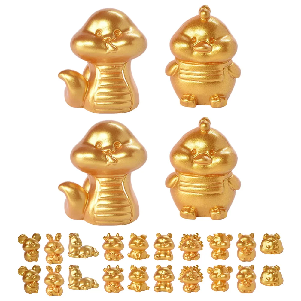 Golden Chinese Zodiac Animal Figurines Miniature Mascot Animal Sculpture Collectibles Resin Statues Sculptures Chinese Feng
Golden Chinese Zodiac Animal Figurines Miniature Mascot Animal Sculpture Collectibles Resin Statues Sculptures Chinese Feng