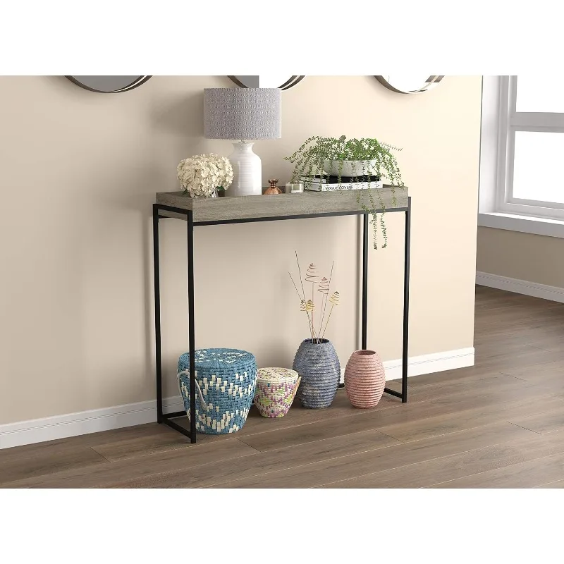

Safdie & Co. Console Table, Dark Taupe, 9.5"D X 12"W X 35.5"H, Console Table for Hallway Entryway Table