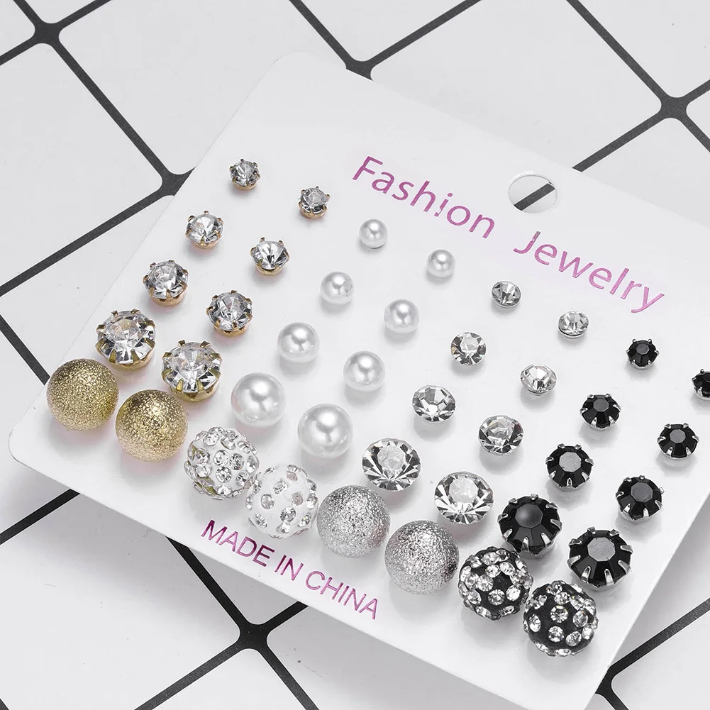 Jewelry Earrings Set Pearl Flower Bowknot Ear Studs Set With 12 Pairs Personalized All-match Ear Dangler For Banquet Party
Jewelry Earrings Set Pearl Flower Bowknot Ear Studs Set With 12 Pairs Personalized All-match Ear Dangler For Banquet Party