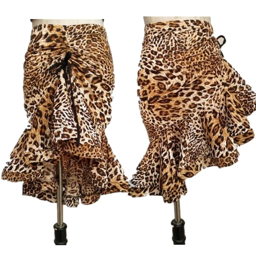 Leopard Print Women Classic Latin Dance Costumes Asymmetrical Ruffle Mermaid Skirt Lady Salsa Chacha Tango Rumba Dress
Leopard Print Women Classic Latin Dance Costumes Asymmetrical Ruffle Mermaid Skirt Lady Salsa Chacha Tango Rumba Dress