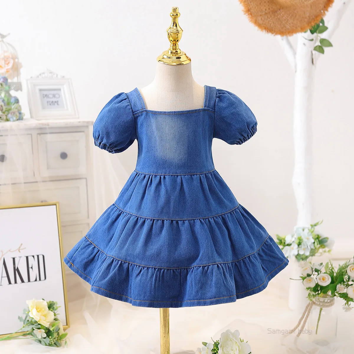 Summer Denim Girls Dress Shoulder Bubble Sleeve Dress Kids Dresses For Girls Princess Dress Girl Party Dress For Kids Girl
Summer Denim Girls Dress Shoulder Bubble Sleeve Dress Kids Dresses For Girls Princess Dress Girl Party Dress For Kids Girl