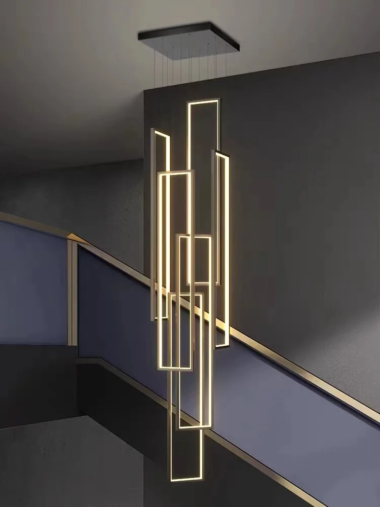 Modern Stair Pendant Light Black/Gold Rectangle LED Living Room Bedroom Kitchen Light Duplex Loft Lighting Pendant Light
Modern Stair Pendant Light Black/Gold Rectangle LED Living Room Bedroom Kitchen Light Duplex Loft Lighting Pendant Light
