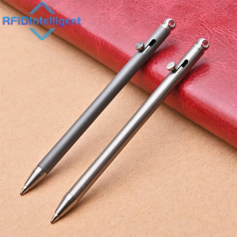 

Personality Creative Signature Pen Mini Titanium Bolt Action Tactical Ballpoint Pen Self-defense EDC Gadget Keychain