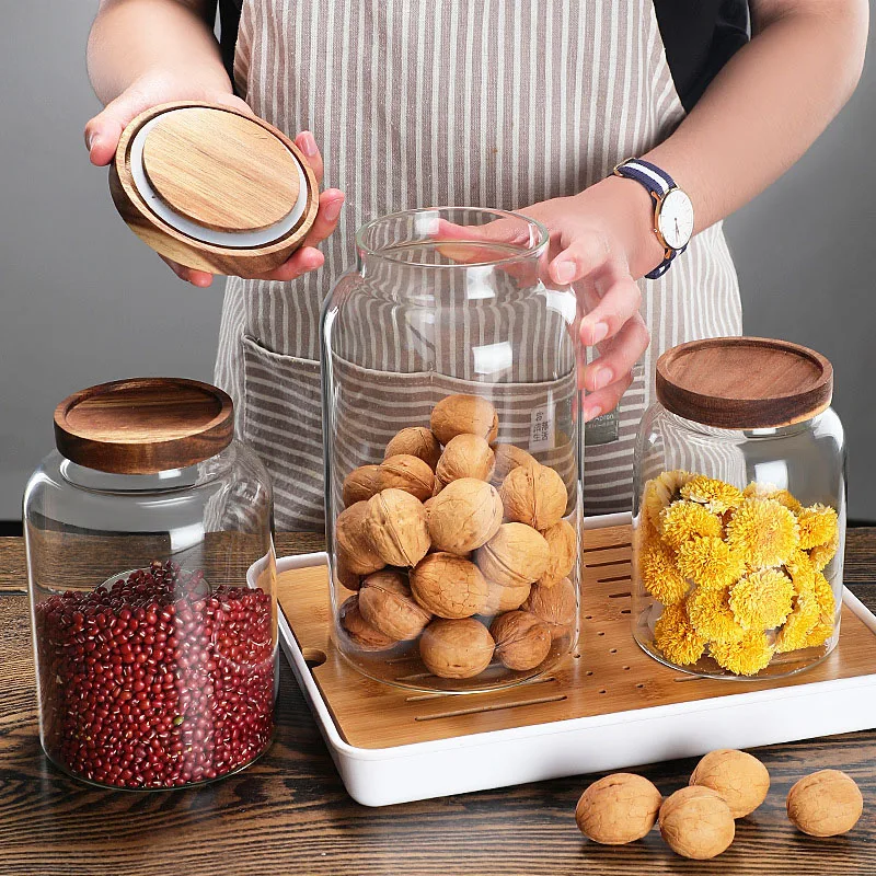 Heat-Resistant Glass Sealed Jar Cordyceps Herbs Food Storage Container Wood Lid Glass Canister Kitchen Jars And Lids Wholesale
Heat-Resistant Glass Sealed Jar Cordyceps Herbs Food Storage Container Wood Lid Glass Canister Kitchen Jars And Lids Wholesale