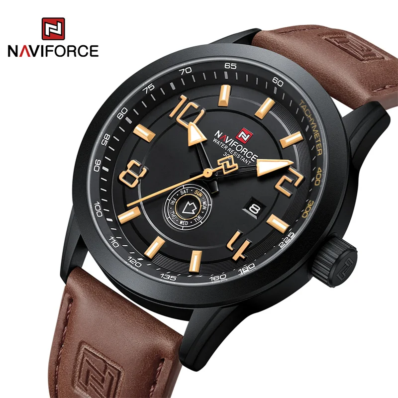 

NAVIFORCE Brand Design Men's Watches Luxury Fashion PU Strap Waterproof Calendar Quartz Wristwatch Male Gift Relogio Masculino