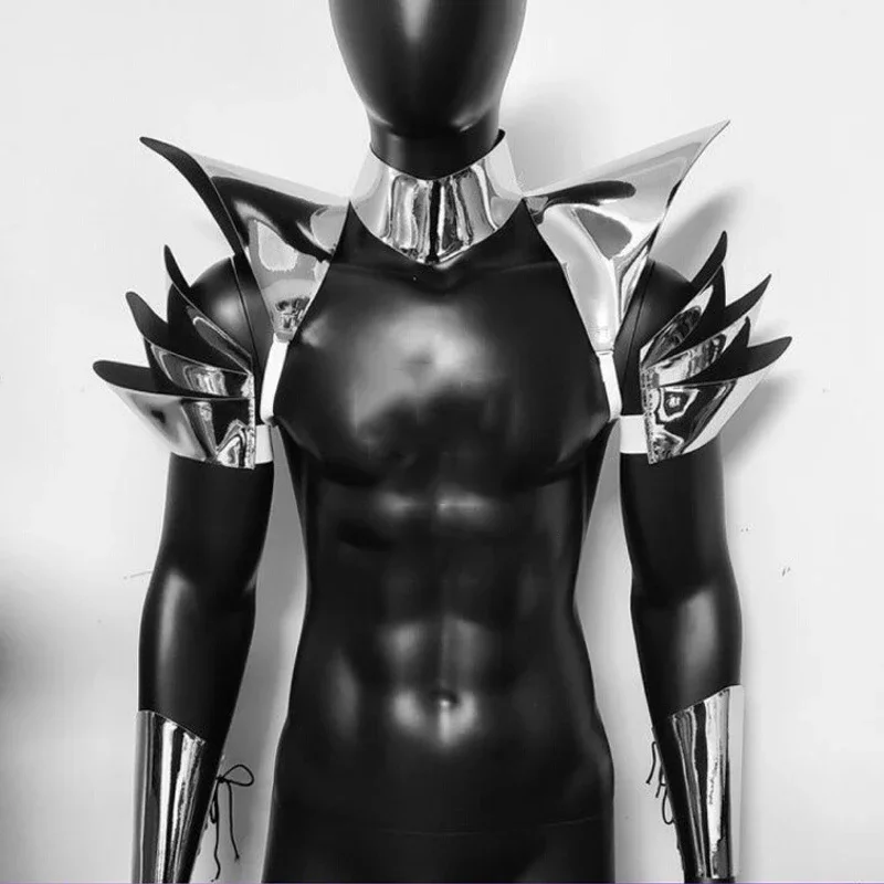 Gogo Dancer Costume Silver Shoulder Armor Nightclub Dj Ds Rave Outfit Adult Male Stage Costume Party Carnival Clothing
Gogo Dancer Costume Silver Shoulder Armor Nightclub Dj Ds Rave Outfit Adult Male Stage Costume Party Carnival Clothing