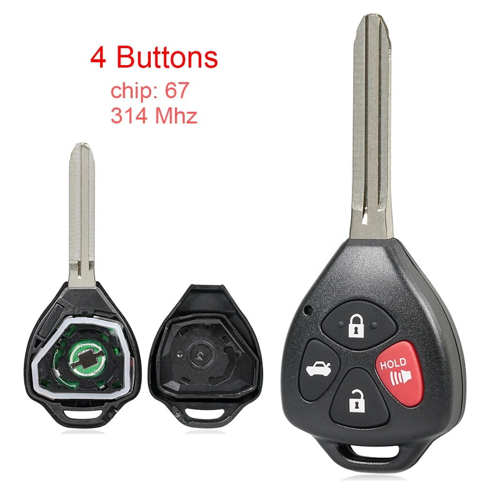 314MHz 4 Buttons Remote Car Key Fob Transmitter Clicker Alarm 67 Chip HYQ12BBY for Toyota RAV4 Camry Avalon Corolla Matrix RAV4 
314MHz 4 Buttons Remote Car Key Fob Transmitter Clicker Alarm 67 Chip HYQ12BBY for Toyota RAV4 Camry Avalon Corolla Matrix RAV4