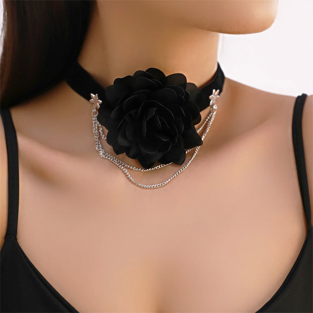 Black Flower Velvet Choker For Women Tassel Layered Necklace Clavicle Chain New Y2k Exaggerated Pendant Necklace Jewelry Female
Black Flower Velvet Choker For Women Tassel Layered Necklace Clavicle Chain New Y2k Exaggerated Pendant Necklace Jewelry Female