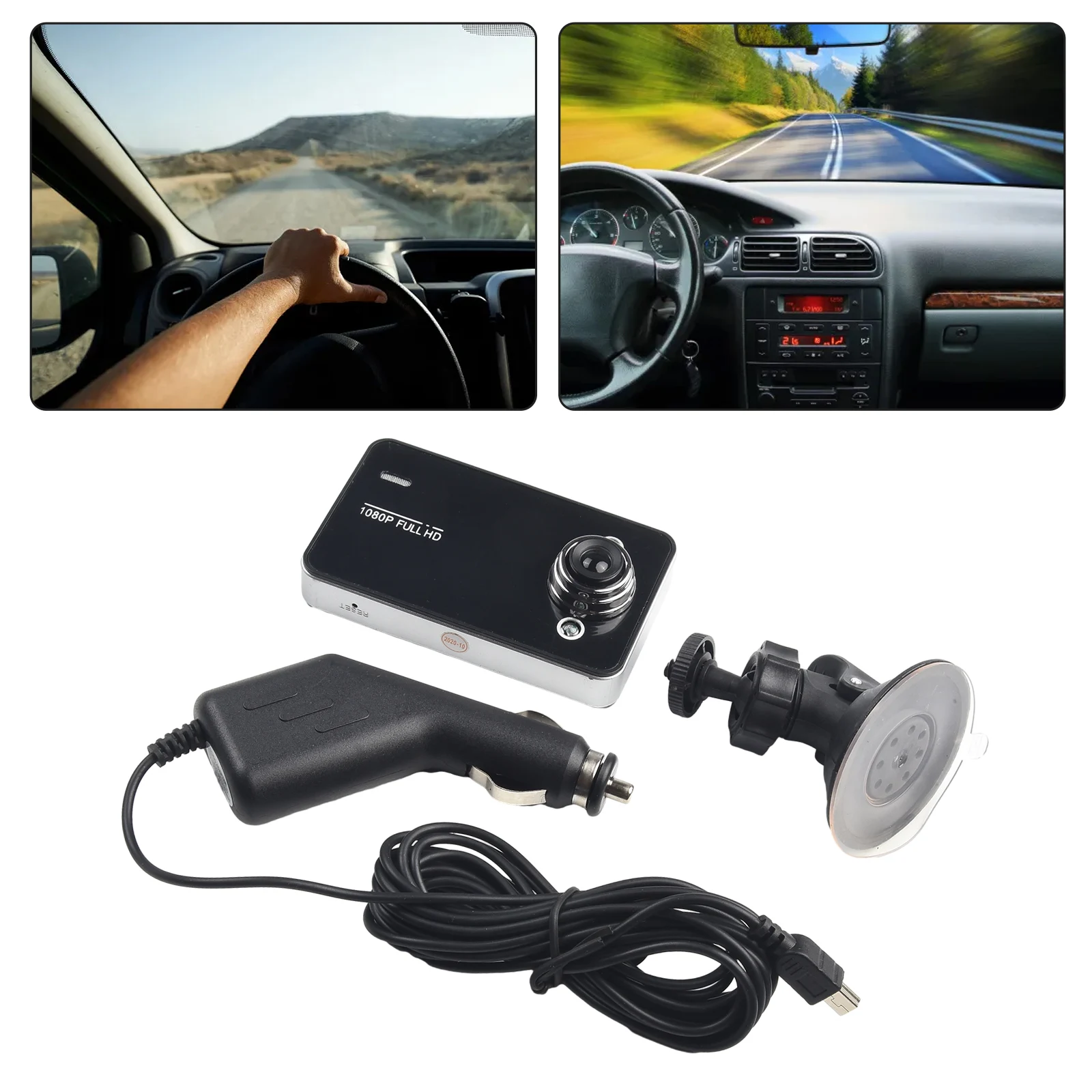 

1pc Car DVR Recorder Car Video Recorder 170-degree Charger Cable NTSC/PAL Video Output Suction Cup Stand Mount