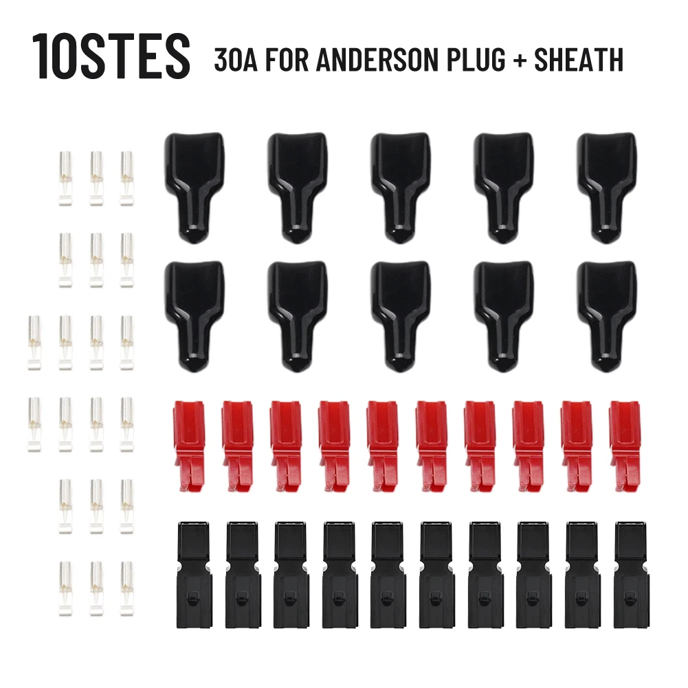 10 Pairs Red And Black 30 Amp 600V Silver-plated Satin Without Male And Female Design For Anderson Plug Connector + Dust Cover
10 Pairs Red And Black 30 Amp 600V Silver-plated Satin Without Male And Female Design For Anderson Plug Connector + Dust Cover