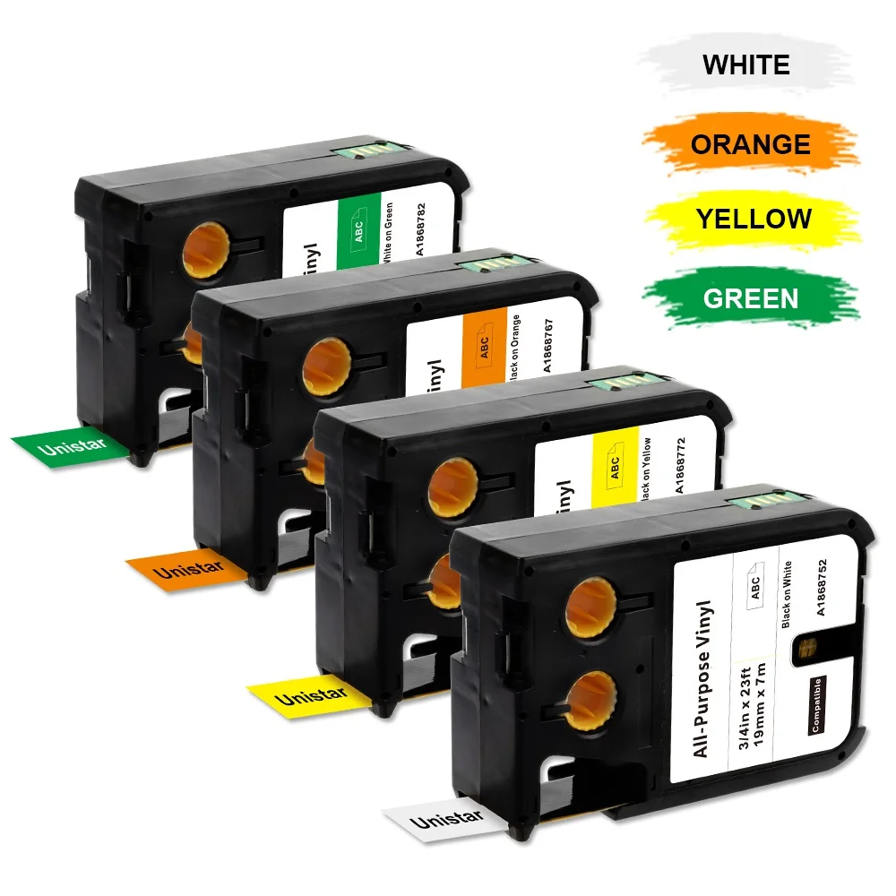 1868752 1868772 1868767 1868782 All-Purpose Vinyl Labels compatible for DYMO XTL Label Makers 19mmx7m 3/4" Black on White Yellow
1868752 1868772 1868767 1868782 All-Purpose Vinyl Labels compatible for DYMO XTL Label Makers 19mmx7m 3/4" Black on White Yellow