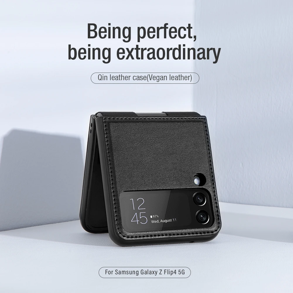 Кожаный чехол-книжка с магнитной подставкой для Samsung Galaxy Z Flip 4 5G Nillkin Qin
Кожаный чехол-книжка с магнитной подставкой для Samsung Galaxy Z Flip 4 5G Nillkin Qin