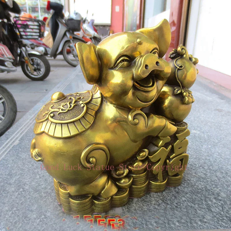 TOP GOOD # HOME Shop lobby Business Money Drawing Good luck Propitious GOLD Fortune pig FENG SHUI BRASS Sculpture Statue
TOP GOOD # HOME Shop lobby Business Money Drawing Good luck Propitious GOLD Fortune pig FENG SHUI BRASS Sculpture Statue