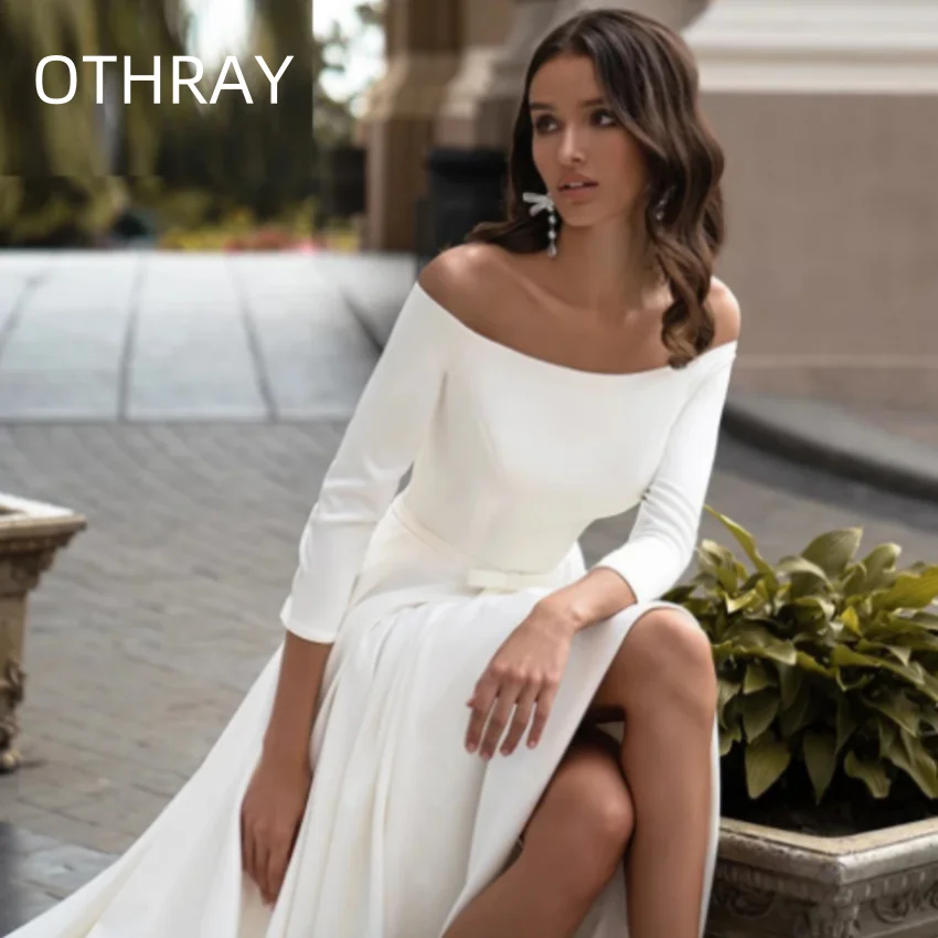 Elegant Cвадебное платье Simple Satin Boat Neck Wedding Dress 2024 A-Line Long Sleeve Floor Length Bows Sash Bridal Gown
Elegant Cвадебное платье Simple Satin Boat Neck Wedding Dress 2024 A-Line Long Sleeve Floor Length Bows Sash Bridal Gown