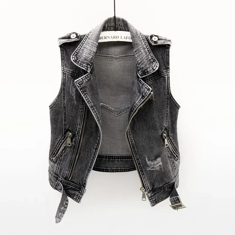 Fashion Denim Women Vest 2022 New Spring Autumn Sleeveless Wild Tops Short Tank Jacket Women Smoky Gray Jean Waistcoat female
Fashion Denim Women Vest 2022 New Spring Autumn Sleeveless Wild Tops Short Tank Jacket Women Smoky Gray Jean Waistcoat female